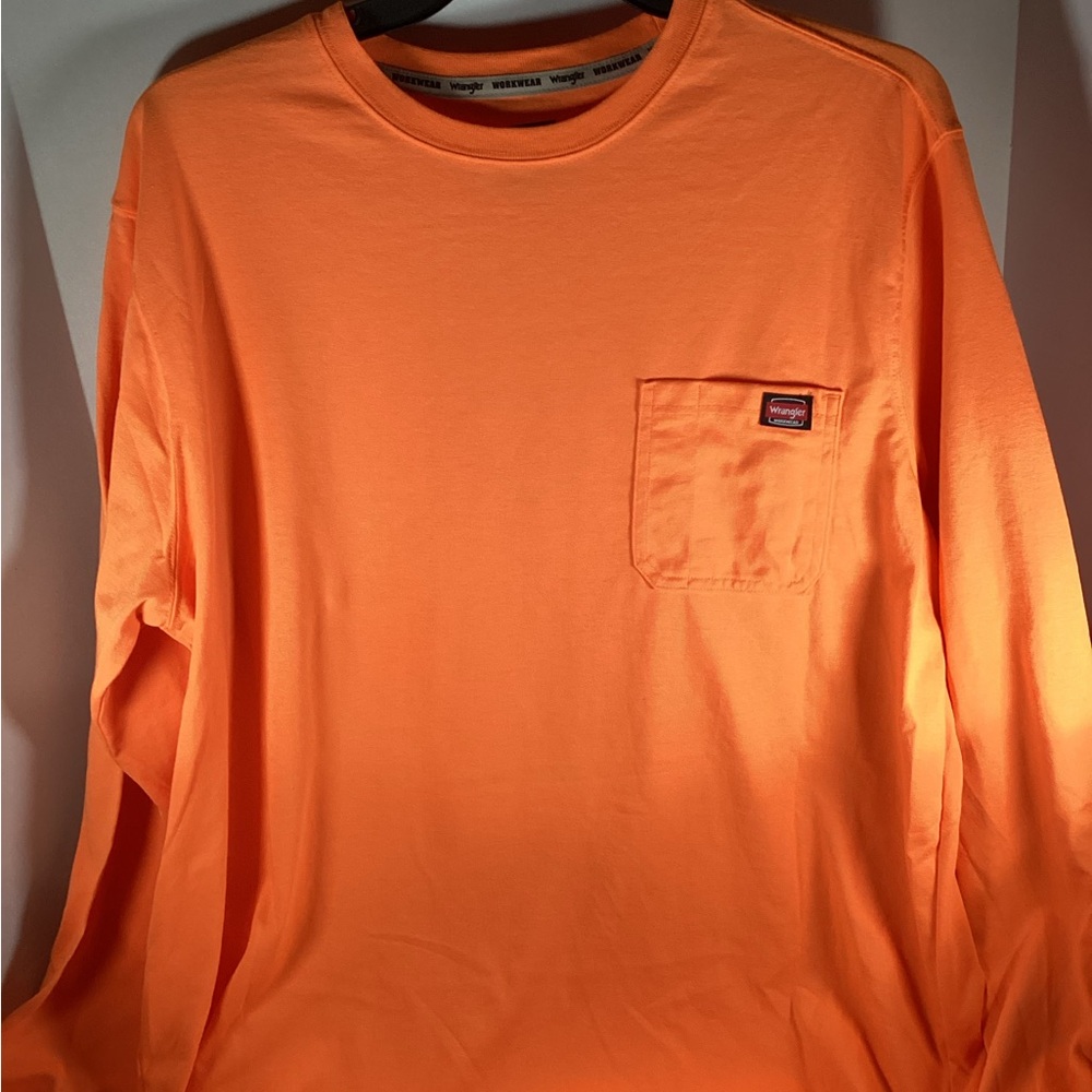 Wrangler, Orange Long Sleeve Shirt Men’s Workwear ,Size 2X